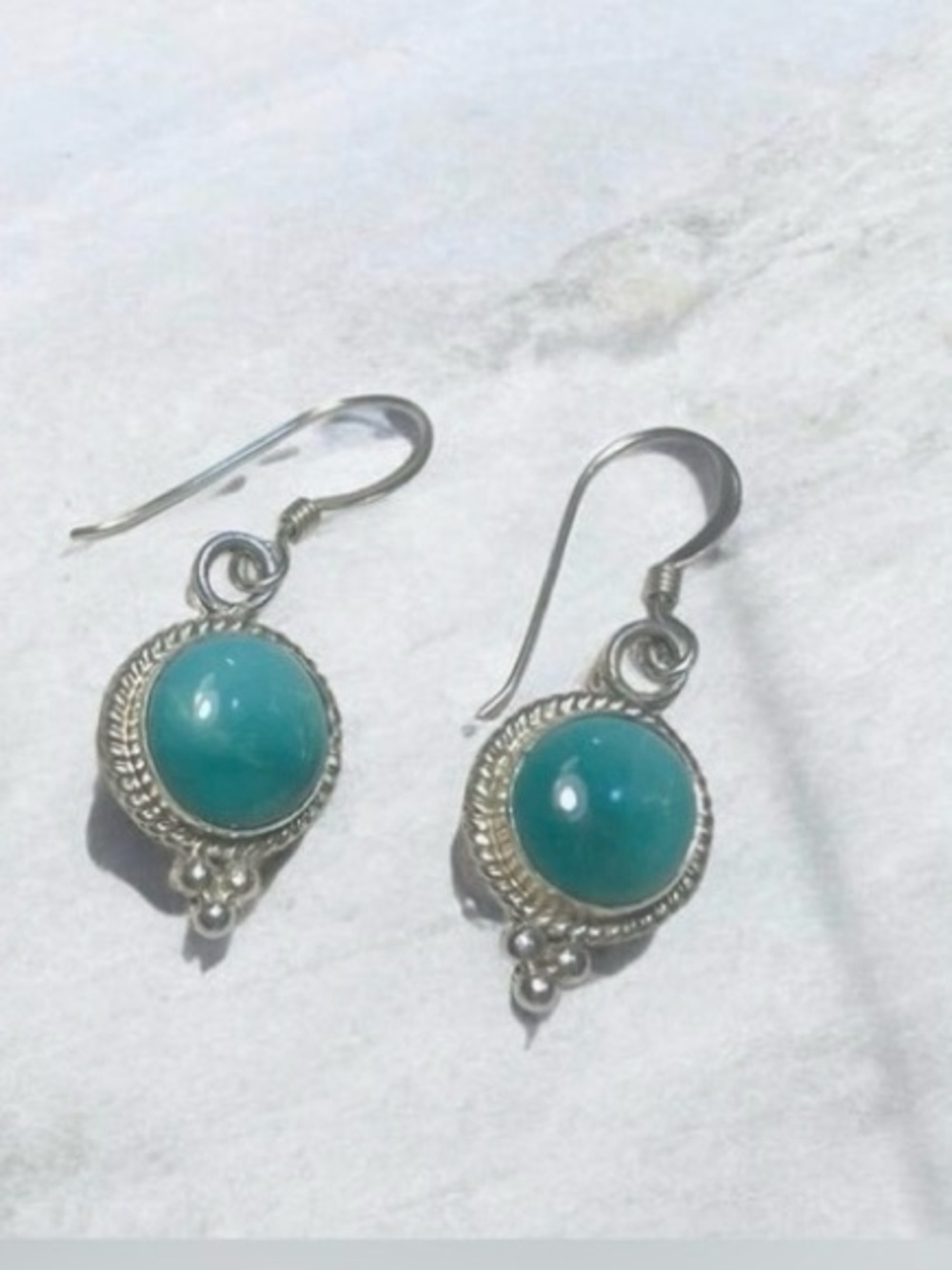 925 Larimar earrings. Artesian made.